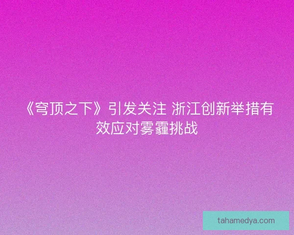 《穹顶之下》引发关注 浙江创新举措有效应对雾霾挑战
